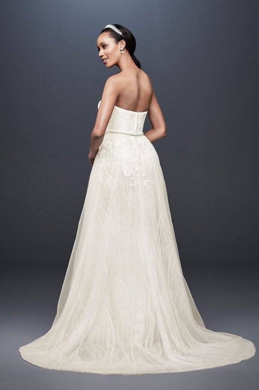 Sheath Wedding Dress with Detachable Overskirt SWG802