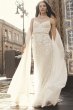 Sequin Lace Sheath Wedding Dress with Crystal Belt SWG819