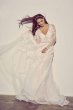 Illusion Sleeve Plunging Ball Gown Wedding Dress SWG820