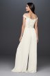 Beaded Illusion Off-the-Shoulder Wedding Jumpsuit SWG826