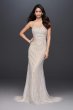 Deco Beaded Strapless Lace Sheath Wedding Dress SWG829
