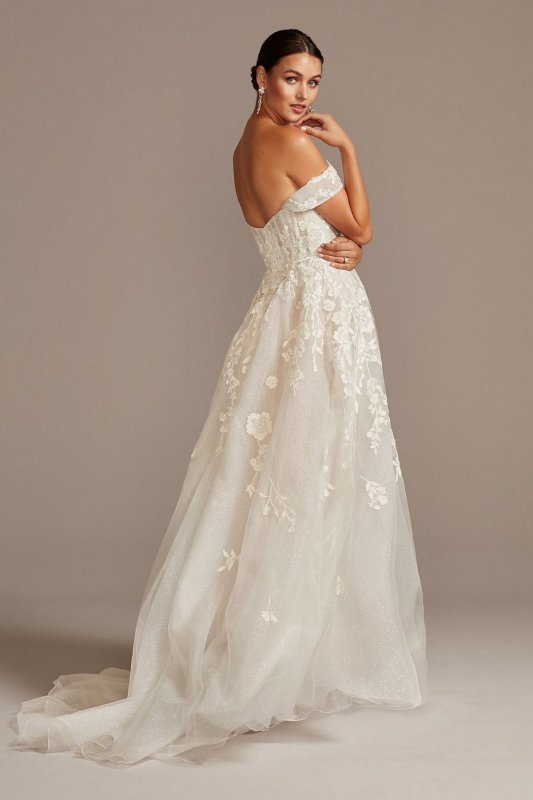 Floral Tulle Wedding Dress with Removable Sleeves SWG834 [SWG834