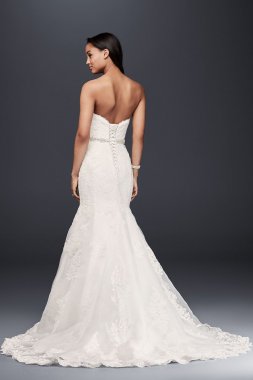 Sweetheart Trumpet Wedding Dress with Beaded Sash Collection V3680