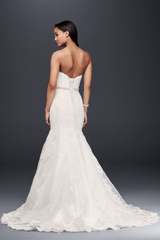Sweetheart Trumpet Wedding Dress with Beaded Sash Collection V3680
