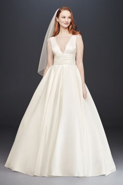 Satin Cummerbund Ball Gown Wedding Dress Collection V3848