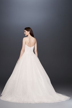 Beaded Illusion Bodice Ball Gown Wedding Dress Collection V3849