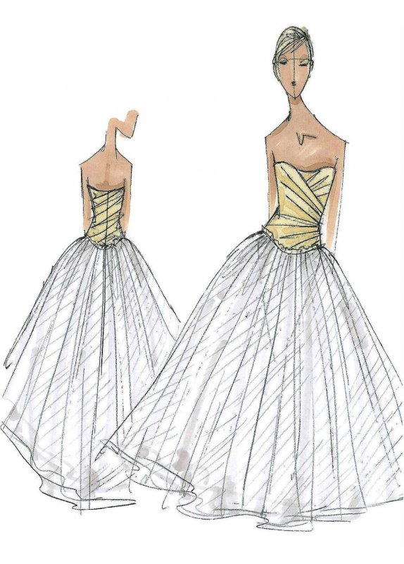 Draped Taffeta Wedding Dress VW351007