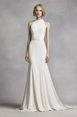 High Neck Halter Wedding Dress VW351263