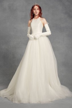 Bow-Back Halter Wedding Dress VW351419
