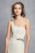 One-Shoulder Sheath Wedding Dress with Crystals VW351434
