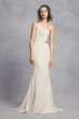 One-Shoulder Sheath Wedding Dress with Crystals VW351434