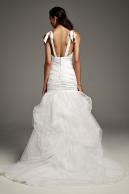 Mikado Wedding Dress with Tossed Tulle Skirt VW351458