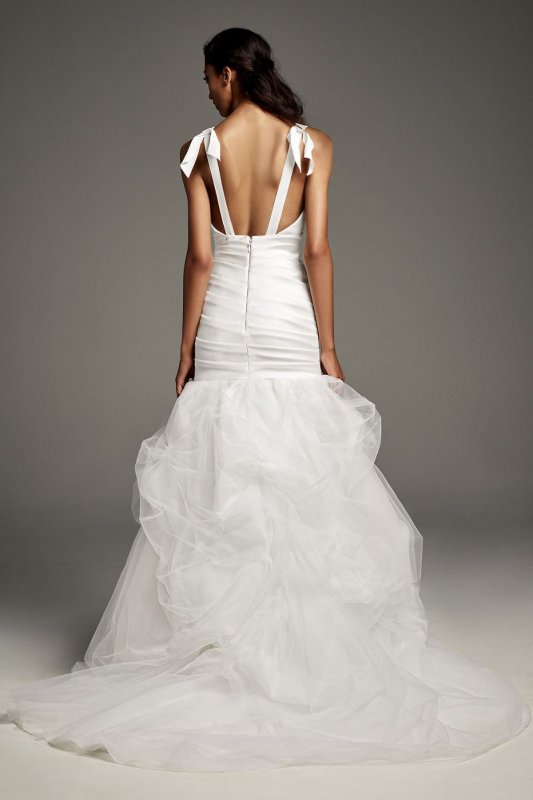 Mikado Wedding Dress with Tossed Tulle Skirt VW351458