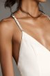 Crystal T-Back Stretch Crepe Slip Gown with Ribbon VW351473