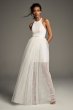 Crepe Mini Dress with Sequined Tulle Overskirt VW351474