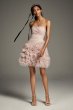 Draped Tulle Mini Dress with 3D Floral Skirt VW351479