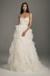 Jeweled Applique Pleated Organza Wedding Dress VW351488