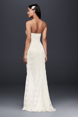 Lace Sheath Wedding Dress with Godet Inserts VW9340