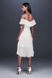 Flounced Cold Shoulder Short Faux-Wrap Dress W60034