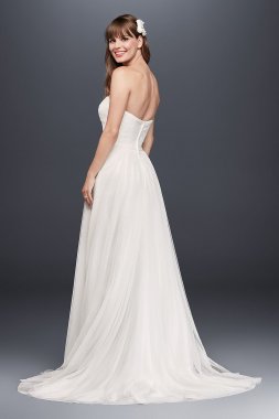 Swiss Dot Tulle Empire Waist Soft Wedding Gown WG3438