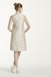 Short Mikado Dress with Sequined Lace Applique WG3706