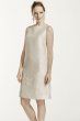 Short Mikado Dress with Sequined Lace Applique WG3706