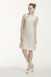 Short Mikado Dress with Sequined Lace Applique WG3706
