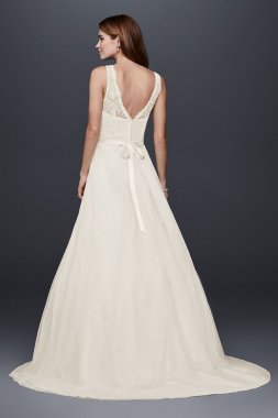 Illusion Lace Tank Wedding Dress with Tulle Skirt Collection WG3711