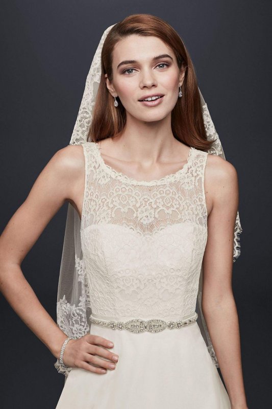 Illusion Lace Tank Wedding Dress with Tulle Skirt Collection WG3711