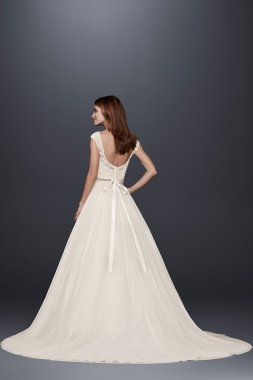 Tulle Wedding Dress with Lace Illusion Neckline Collection WG3741