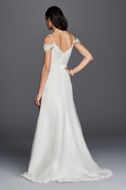 Tulle A-line Wedding Dress with Swag Sleeves WG3779