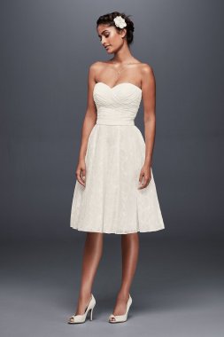Strapless Lace Short Wedding Dress WG3826