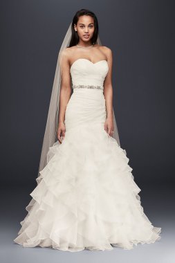 Organza Mermaid Wedding Dress with Ruffled Skirt Collection WG3832