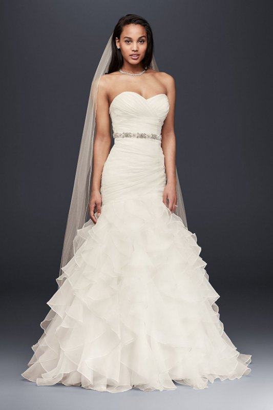 Organza Mermaid Wedding Dress with Ruffled Skirt Collection WG3832