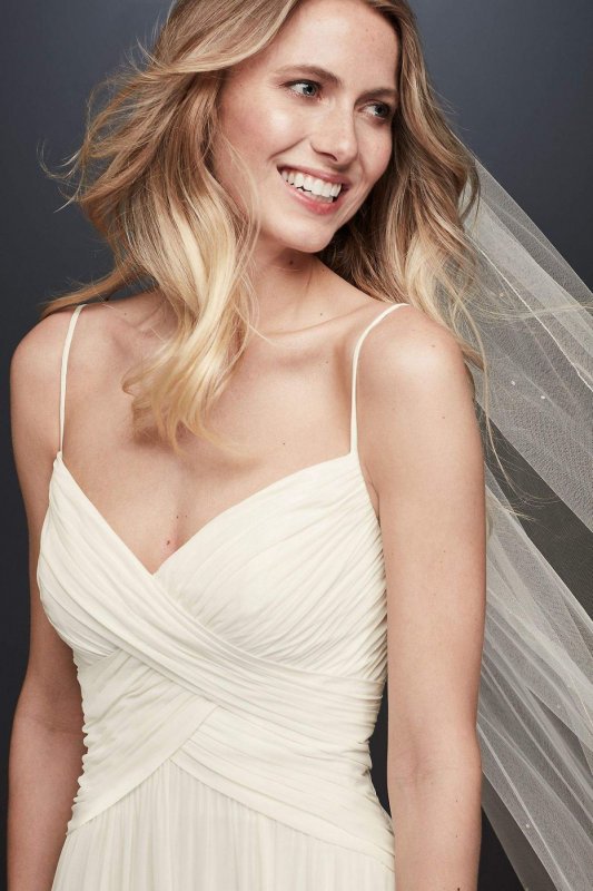 Ruched Bodice Chiffon A-Line Wedding Dress Collection WG3856