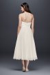 Dotted Tulle Tea-Length Wedding Dress with Lace WG3858