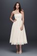 Dotted Tulle Tea-Length Wedding Dress with Lace WG3858