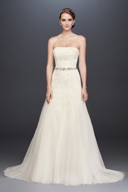 Lace-Appliqued Tulle A-Line Wedding Dress Collection WG3862