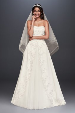 Embroidered Satin Split Ball Gown Wedding Dress Collection WG3863