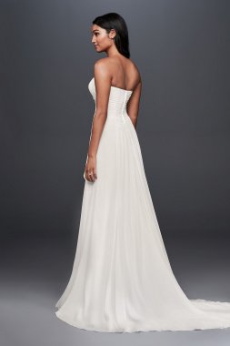 Pleated Chiffon Sheath Wedding Dress with Beading Collection WG3871