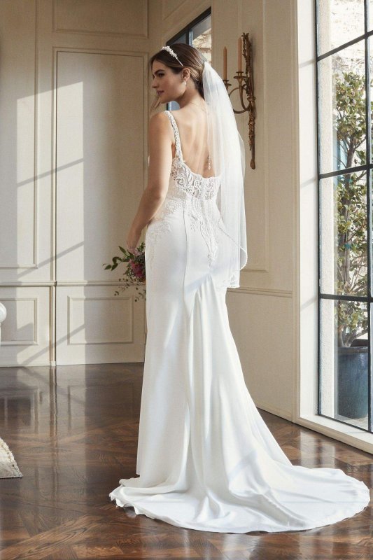 Crepe Mermaid Wedding Dress with Metallic Embroide Collection WG3875