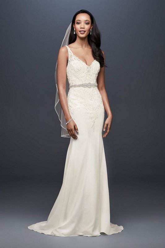 Crepe Mermaid Wedding Dress with Metallic Embroide Collection WG3875