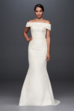 Off-the-Shoulder Mikado Trumpet Wedding Dress Collection WG3880