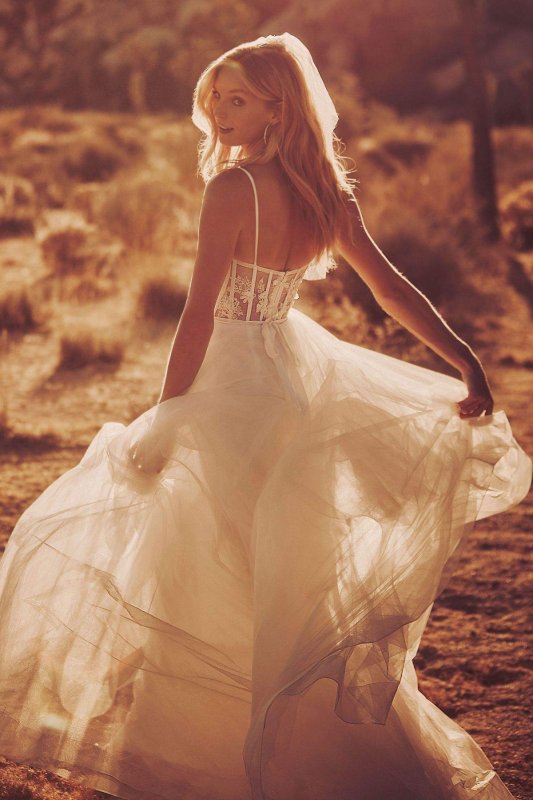 3D Floral Bodice Tulle Ball Gown Wedding Dress WG3890
