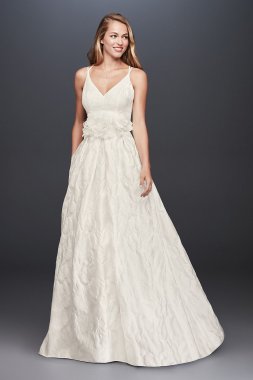 Floral Jacquard A-Line Wedding Dress WG3891