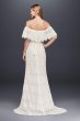 Off-The-Shoulder Eyelash Lace Sheath Wedding Dress WG3892