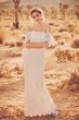 Off-The-Shoulder Eyelash Lace Sheath Wedding Dress WG3892