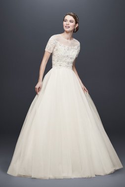 Short Sleeve Tulle Ball Gown with Removable Topper Collection WG3912
