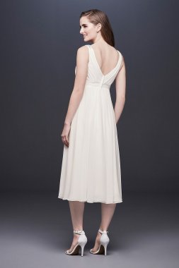 Tea-Length Chiffon V-Neck Maternity Wedding Dress Collection WG3922