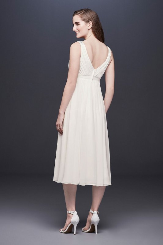 Tea-Length Chiffon V-Neck Maternity Wedding Dress Collection WG3922